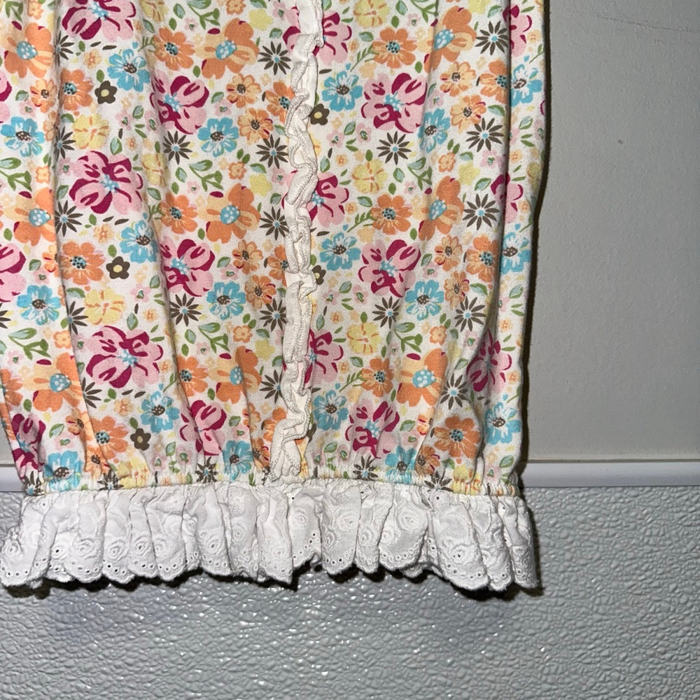 Baby Girl Maison Chic White Multi-color Floral Nightgown 3 Months Ruffles - Picture 8 of 11